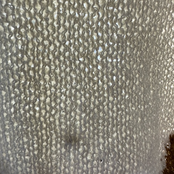 Wishlist M/L hacci loose knit  crewneck sweater. Ivory with mustard brown stars. - Picture 11 of 12